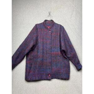 Vintage Avoca Womens Collection Wicklow Ireland Tweed Wool Oversized Coat L